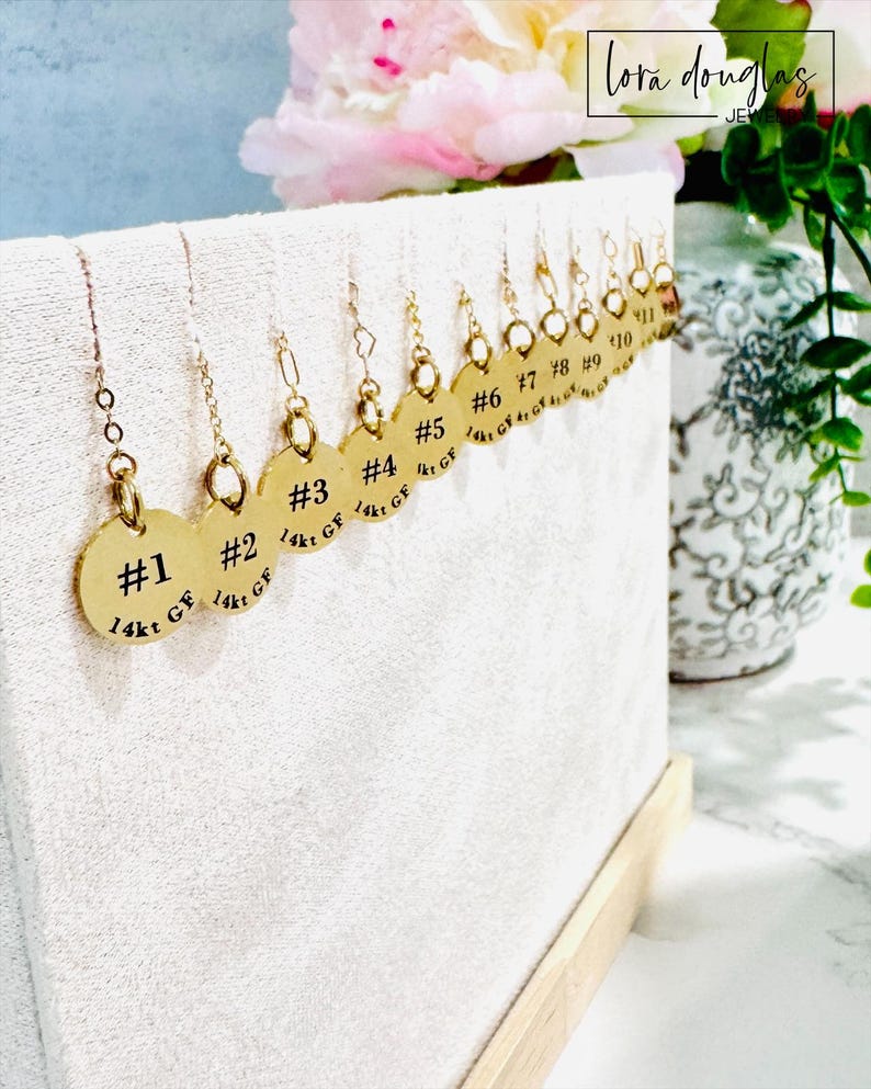 Chain Label Custom Metal ID Tags for Permanent Jewelry Display, 13mm Laser Engraved ...