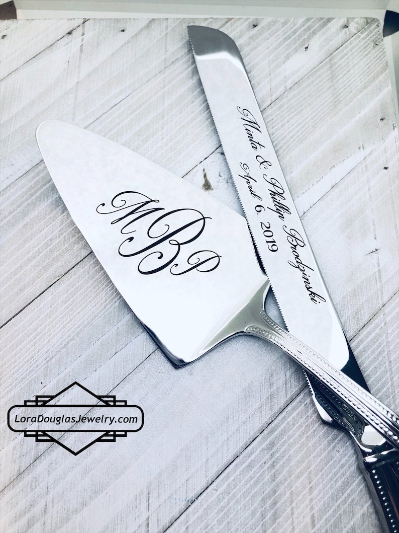 Wedding Set Engraved Wedding Knife Set Wedding Cake Pie Etsy