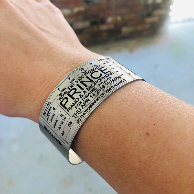 Concert Ticket Bracelet, Personalized Concert Ticket Bracelet, Concert Bracelet, Ticket Bracelet, Concert Arm Band, Music, Memorbilia image 7