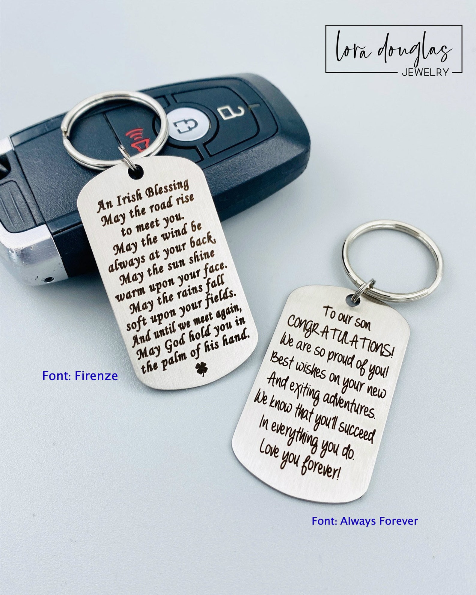 Custom Engraved Keychain Personalized Keychain Engraved Etsy