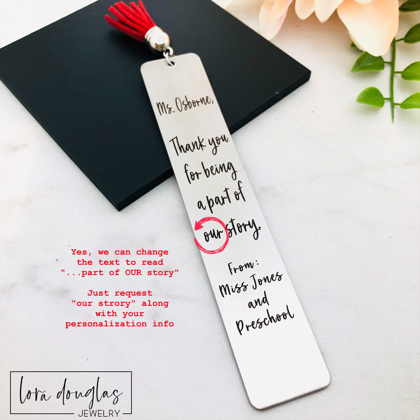 Personalized Teacher Appreciation Bookmark Teacher Bookmark Etsy