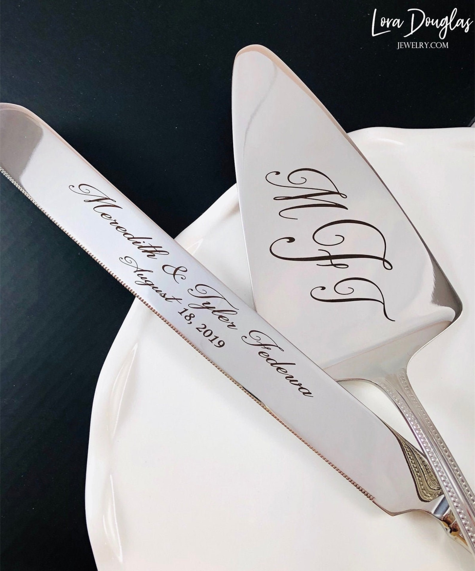 Wedding Set Engraved Wedding Knife Set Wedding Cake Pie Etsy