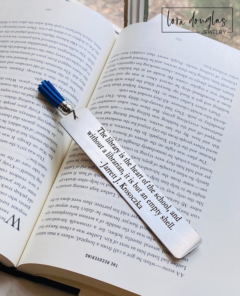 Design Your Own Engraved Bookmark, Personalized Bookmark, Custom Bookmark, Metal Bookmark, Teacher Gift, Tassel Bookmark image 5
