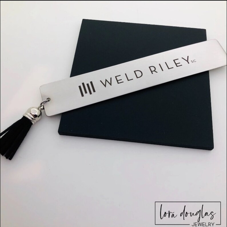 Logo Bookmark Metal Bookmark Engraved Logo Bookmark Etsy