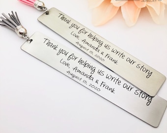 Wedding Reader Bookmark, Wedding Party Gift, Engraved Bookmark, Wedding Gift, Wedding Favor, Wedding Reader, Wedding Party, Write Our Story