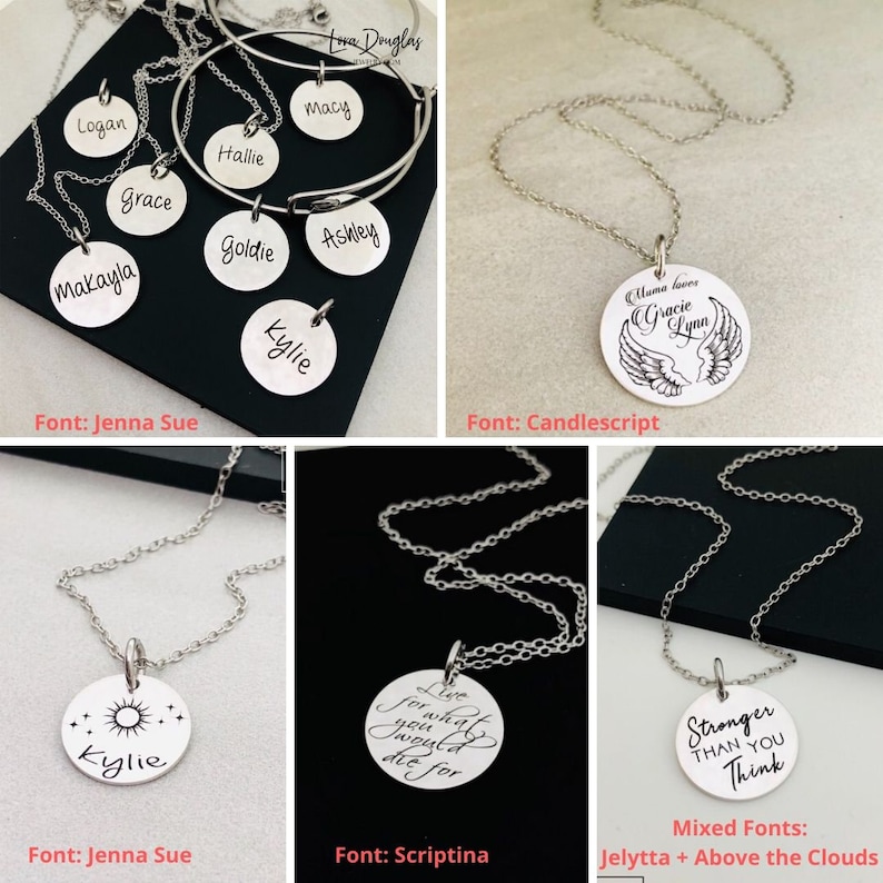Personalized Engraved Jewelry Engraved Charms Sterling Etsy