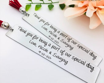 Wedding Reader Bookmark, Wedding Party Gift, Engraved Bookmark, Wedding Gift, Wedding Favor, Wedding Reader, Part of our Special Day