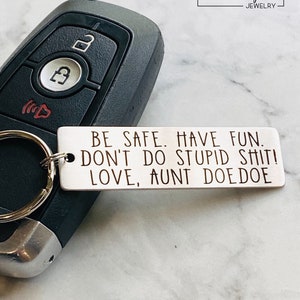 Don't Do Stupid Shit, Custom Engraved Keychain, Personalized Keychain, Metal Keychain, Engraved Gift, Gift for Guy, Personalized Gift image 5