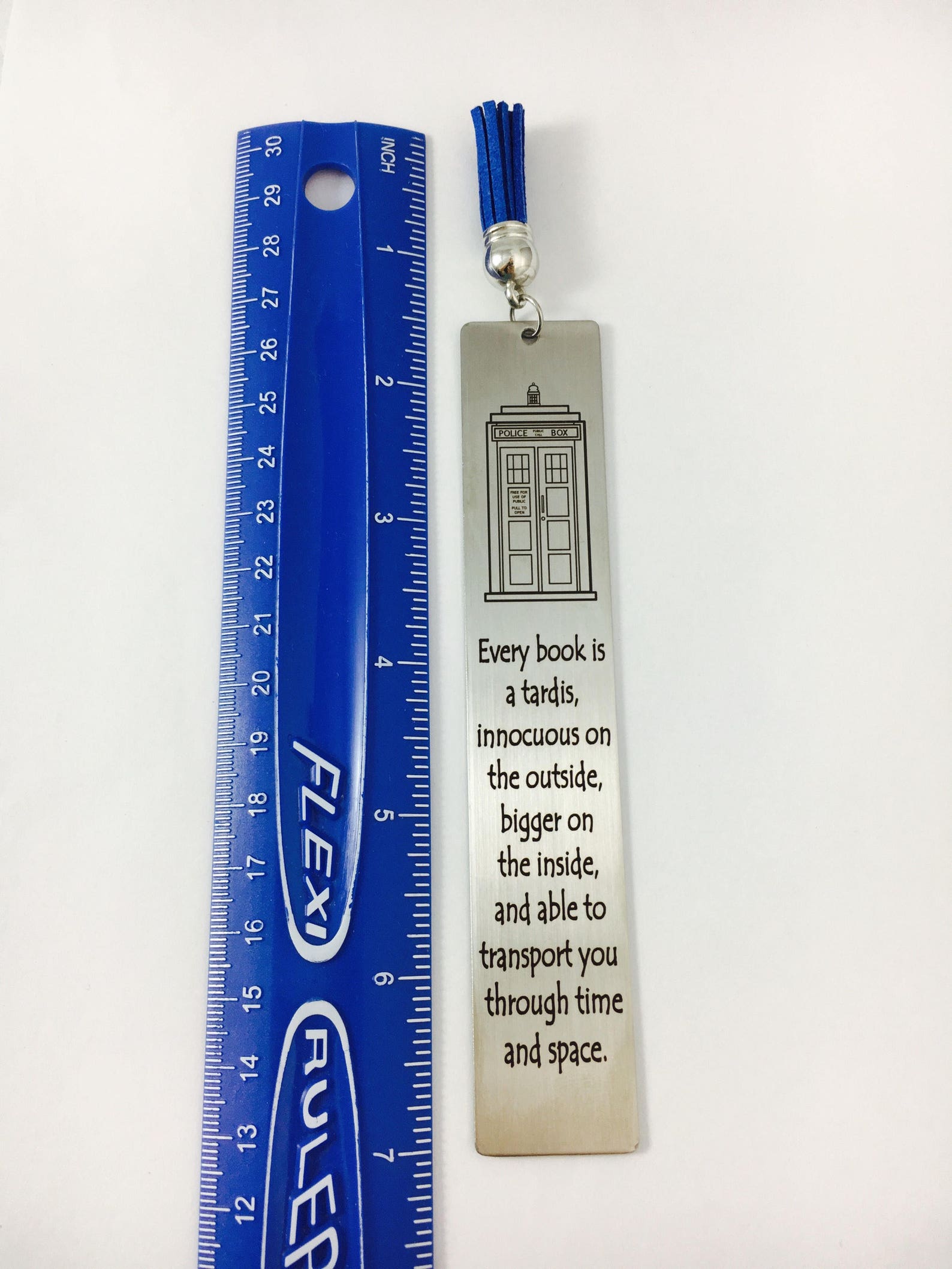 Every book is a Tardis Bookmark Metal Bookmark Engraved | Etsy