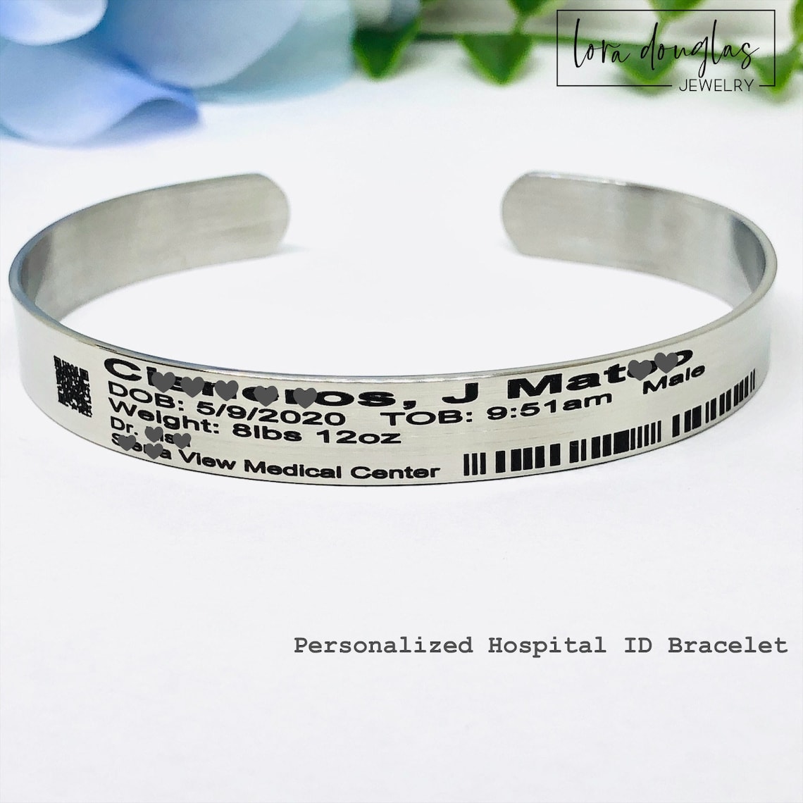 Personalized Hospital ID Bracelet Hospital ID Bracelet Etsy