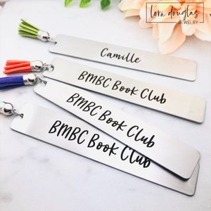 Personalized Book Club Bookmark, Metal Bookmark, Engraved Bookmark, Gift for Book Club, Bookmark, Reading, Book Club, Gift for Librarian