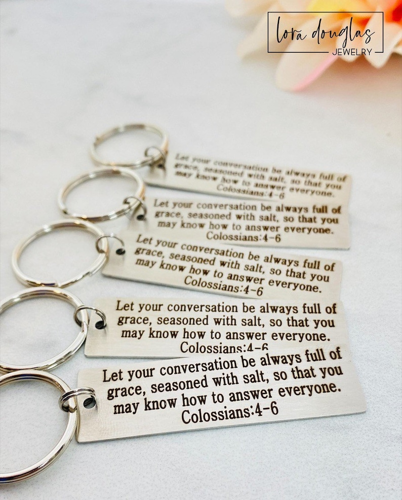 Bible Verse Keychain Personalized Keychain Metal Keychain Etsy