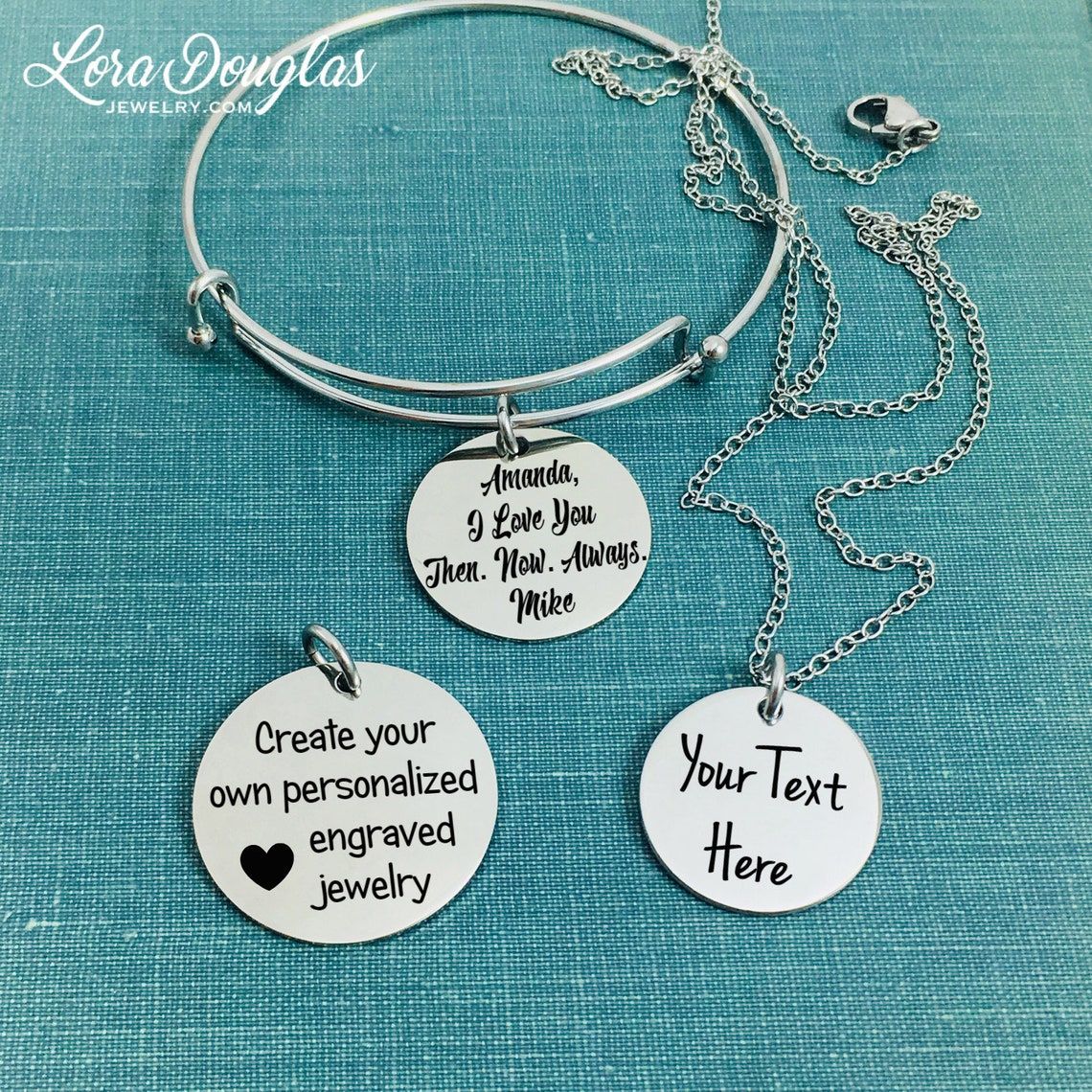 Personalized Jewelry Engraved Charms Sterling Silver Charms Etsy