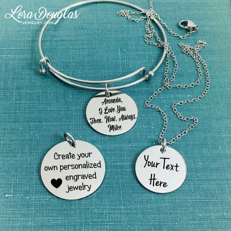 Personalized Jewelry Engraved Charms Sterling Silver Charms Etsy