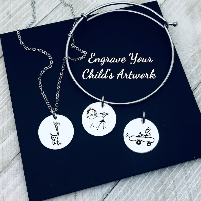 Turn Your Child's Art Into Jewelry Child Art Charms Art Etsy