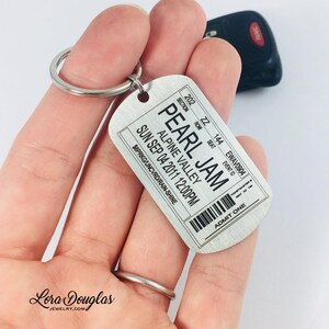 Concert Ticket Keychain, Personalized Concert Ticket, Ticket Stub Keychain, Concert Ticket, Memorabilia, Your Ticket Engraved on a Keychain image 7