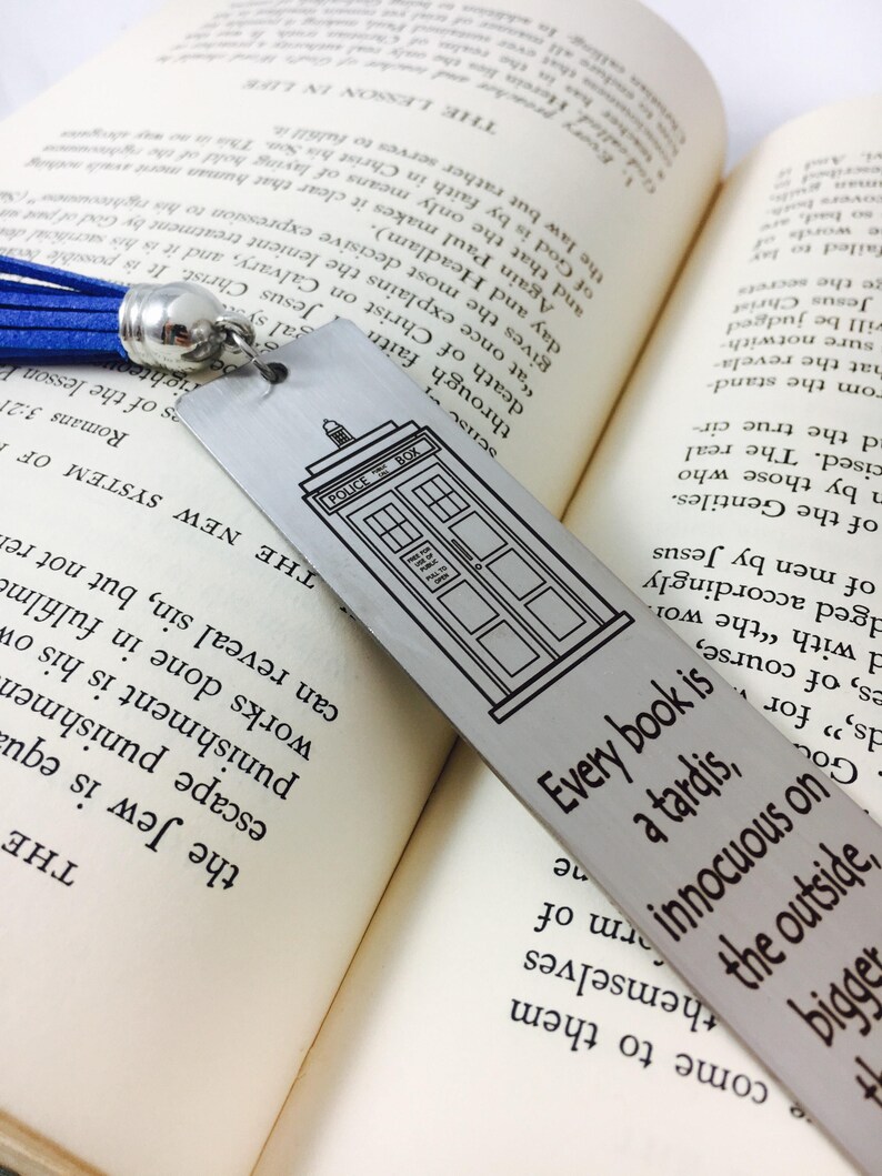 Every Book is a Tardis Bookmark Metal Bookmark Engraved - Etsy