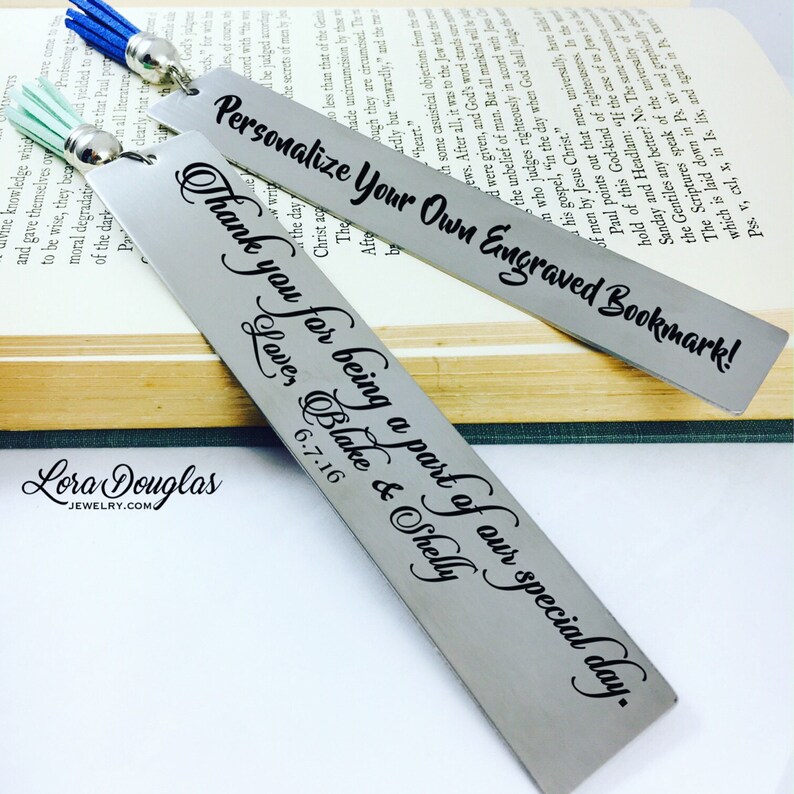 Wedding Reader Bookmark Wedding Party Gift Engraved Etsy