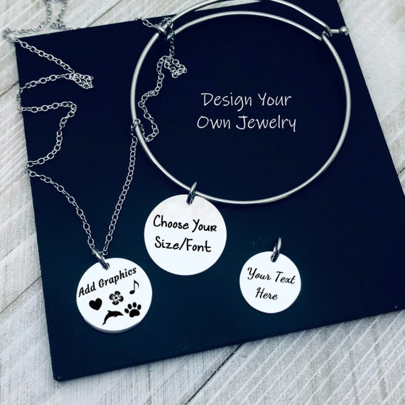 Personalized Jewelry Engraved Charms Sterling Silver Charms Etsy