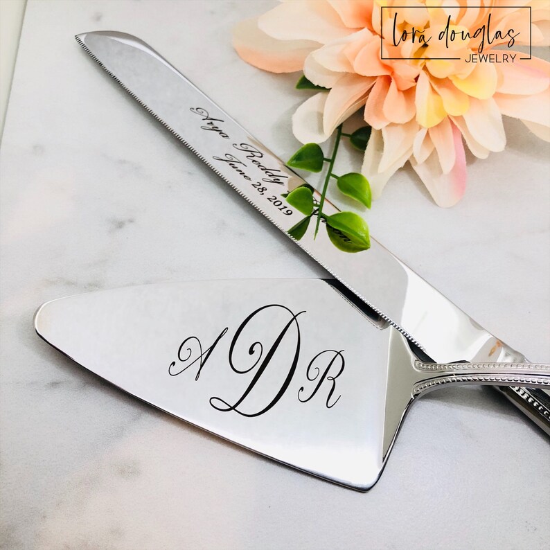 Engraved Knife Set Birthday Knife Cake Knife Pie Server Etsy