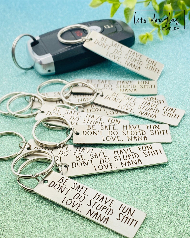 Don't Do Stupid Shit, Custom Engraved Keychain, Personalized Keychain, Metal Keychain, Engraved Gift, Gift for Guy, Personalized Gift image 8