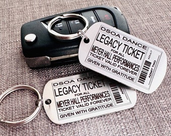 Custom Ticket Stub Keychain, Personalized With Your Text, Create a Ticket Keychain for Play or Theater Group - Unique Gift Idea or Keepsake