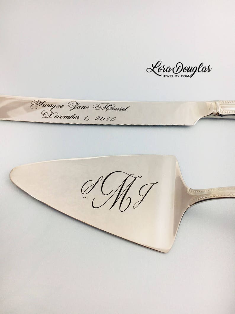 Wedding Set Engraved Wedding Knife Set Wedding Cake Pie Etsy