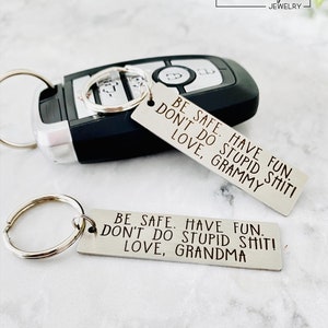 Don't Do Stupid Shit, Custom Engraved Keychain, Personalized Keychain, Metal Keychain, Engraved Gift, Gift for Guy, Personalized Gift image 2