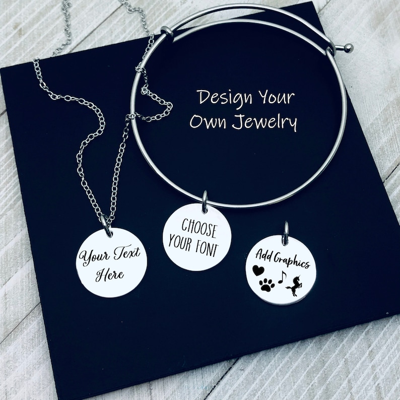 Personalized Engraved Jewelry Engraved Charms Sterling Etsy