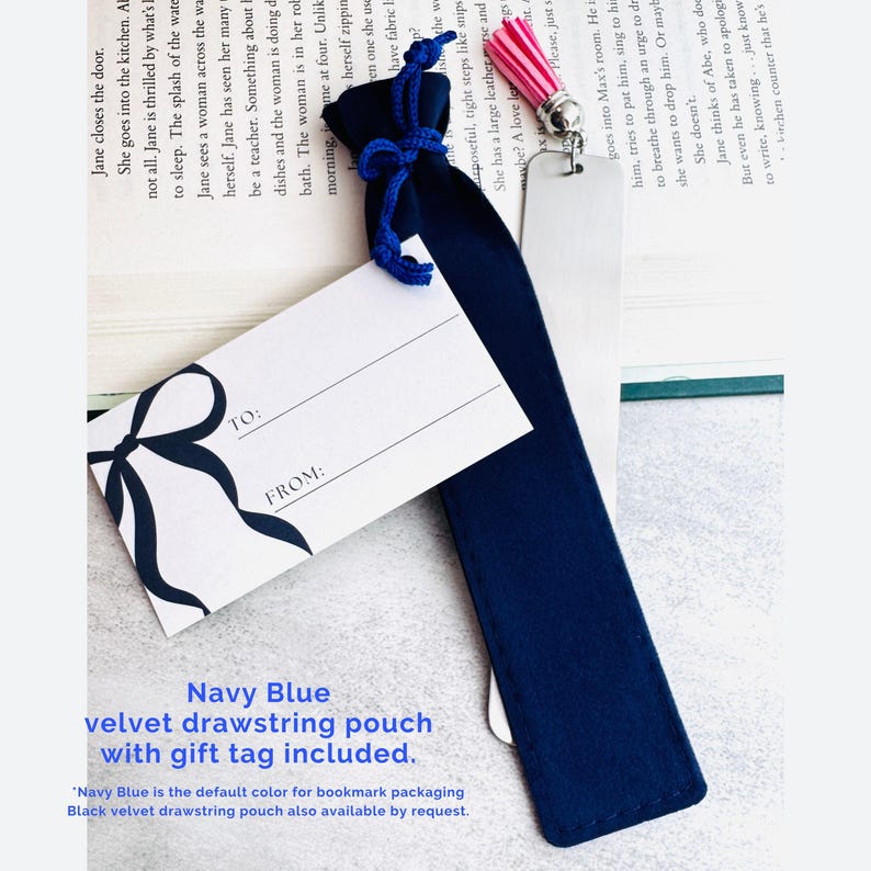 custom christian bookmark featuring laser engraved Bible verse and tassel color options, stainless steel scripture bookmark designed as religious gift for graduation baptism or confirmation