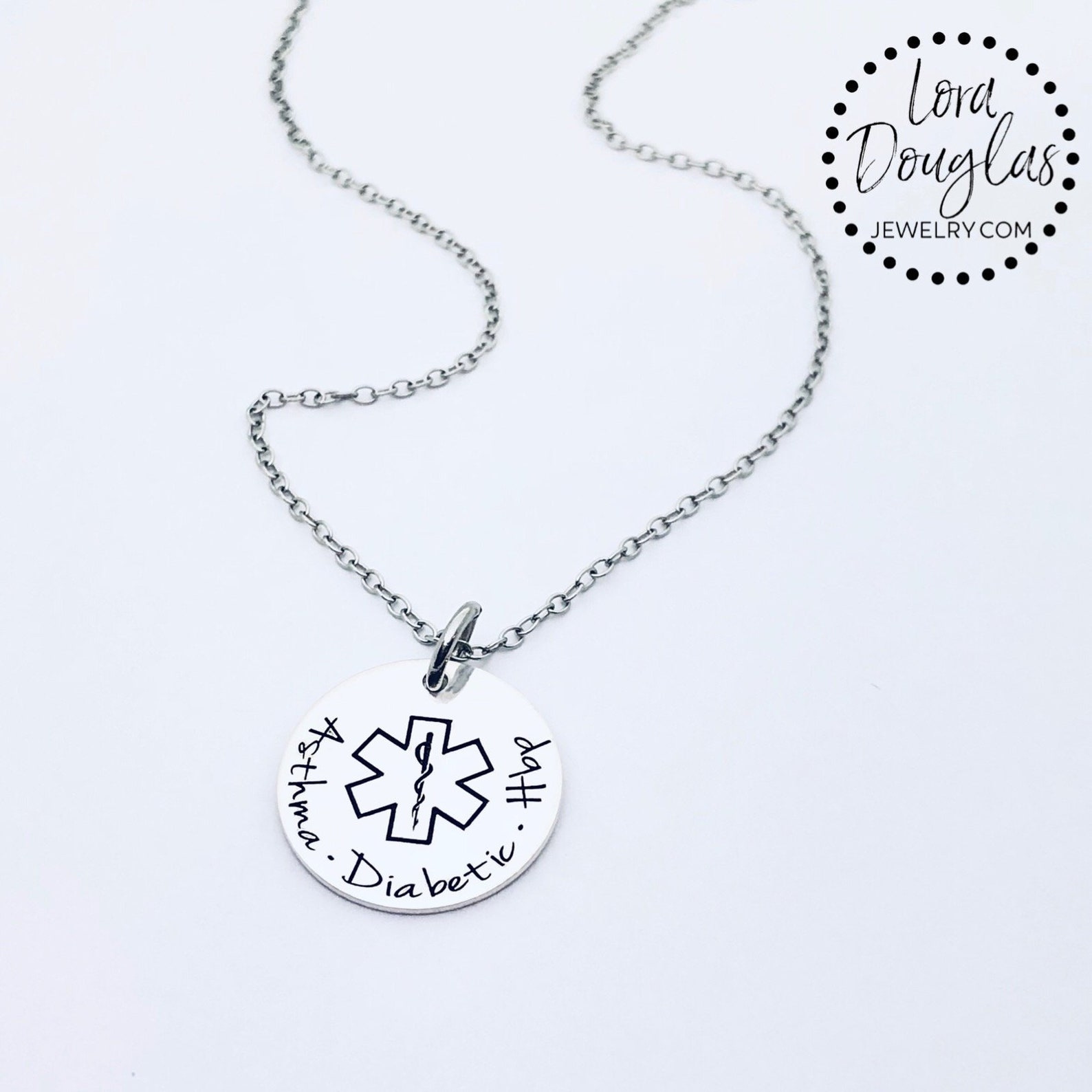 Medical Alert Necklace, Personalized Medical Alert, Medical Alert