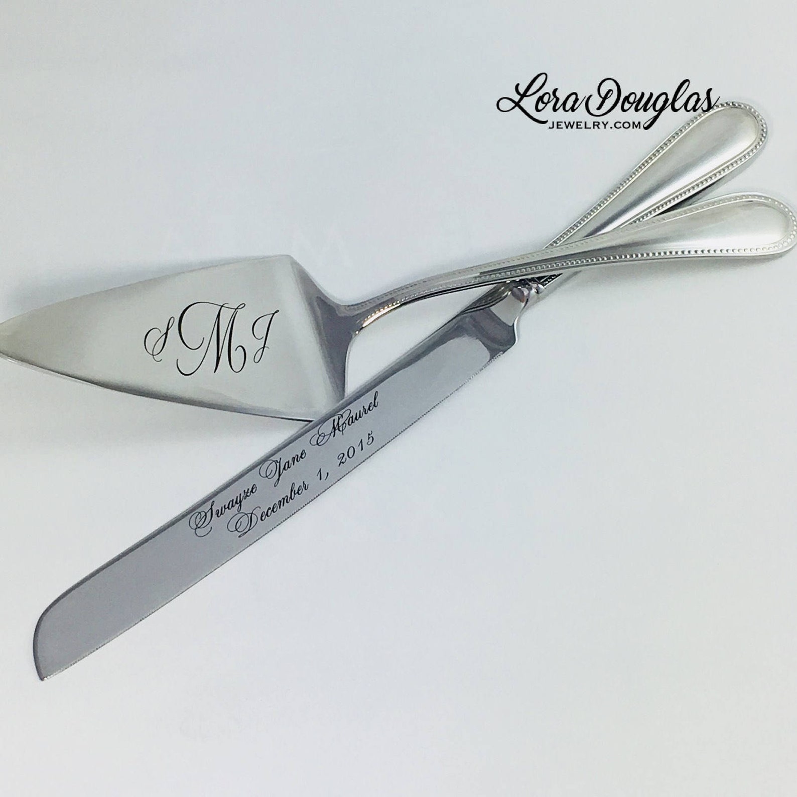 Wedding Set Engraved Wedding Knife Set Wedding Cake Pie Etsy