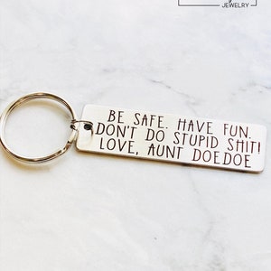 Don't Do Stupid Shit, Custom Engraved Keychain, Personalized Keychain, Metal Keychain, Engraved Gift, Gift for Guy, Personalized Gift image 7