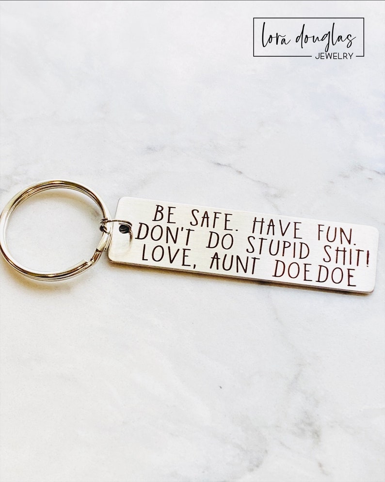 Don't Do Stupid Shit, Custom Engraved Keychain, Personalized Keychain, Metal Keychain, Engraved Gift, Gift for Guy, Personalized Gift image 7