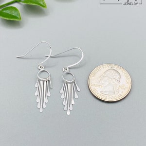 Sterling Silver Fringe Paddle Earrings, Sterling Silver Earrings, Paddle Earrings, Dangle Earrings, Sterling Silver Jewelry, Fringe Earrings image 4