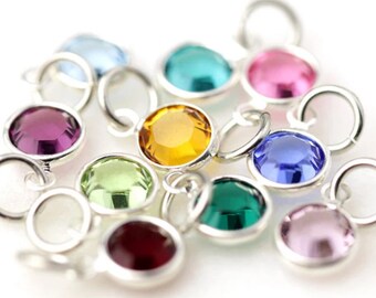 Add on Swarovski Birthstone Crystal, 6mm Silver Swarovski Gemstone Add to any Lora Douglas Jewelry Necklace, Bracelet, or Keychain