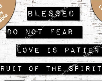 Christian Stickers: Bible Verse Ephemera, Faith Based (PDF & PNG)