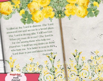 Christian Junk Journal Kit: Floral Bible Ephemera (Digital Download)