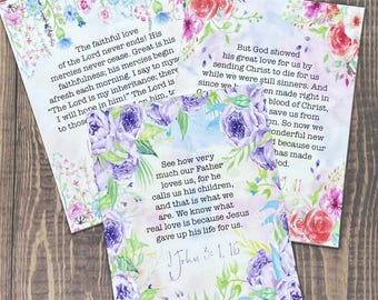 Watercolor Bible Verse Cards: Scripture Memory Gifts (Printable)