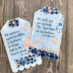 Bible Verse Journaling Tags: Floral Christian Ephemera (PNG Files, Cricut Files)
