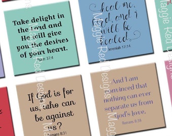 Christian Scripture Stickers: Bible Journaling, Card Making (Digital PNG)