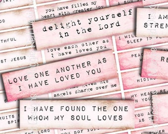 Lieblings-Bibelverse: Druckbare Aufkleberblätter, Faith Journaling, Shabby Chic Style (digitaler Download, PDF)