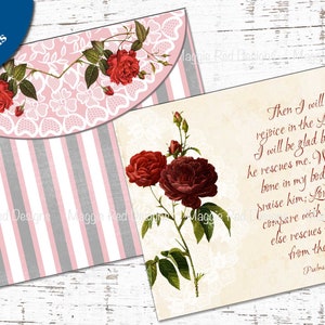 Floral Psalms Junk Journal Kit: Scripture Cards, Tags, Pocket, (PDF) image 7