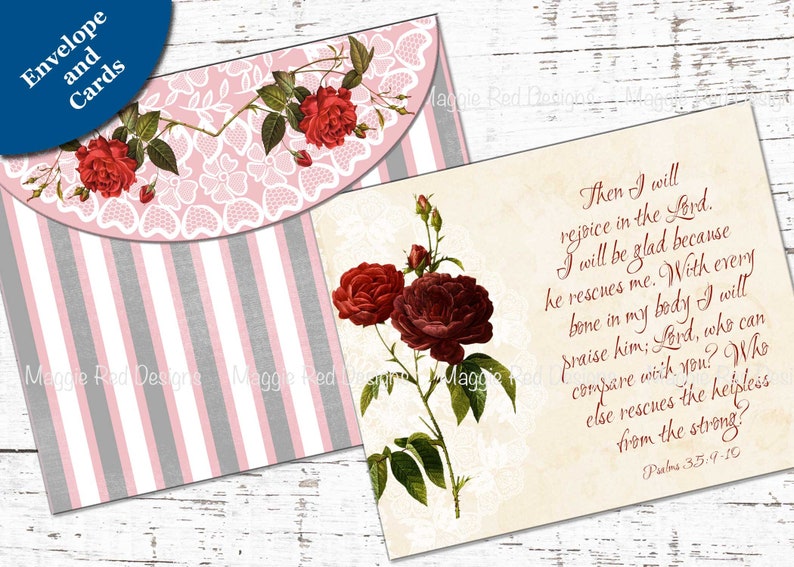 Floral Psalms Junk Journal Kit: Scripture Cards, Tags, Pocket, (PDF) image 7