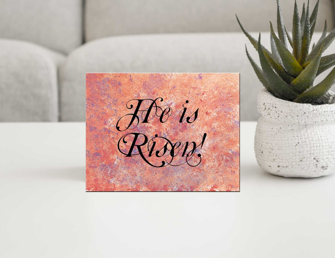 He is Risen Card Christian Printable Religious Greeting Etsy