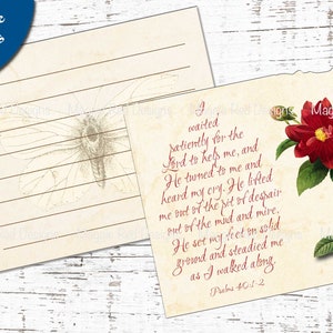 Floral Psalms Junk Journal Kit: Scripture Cards, Tags, Pocket, (PDF) image 5