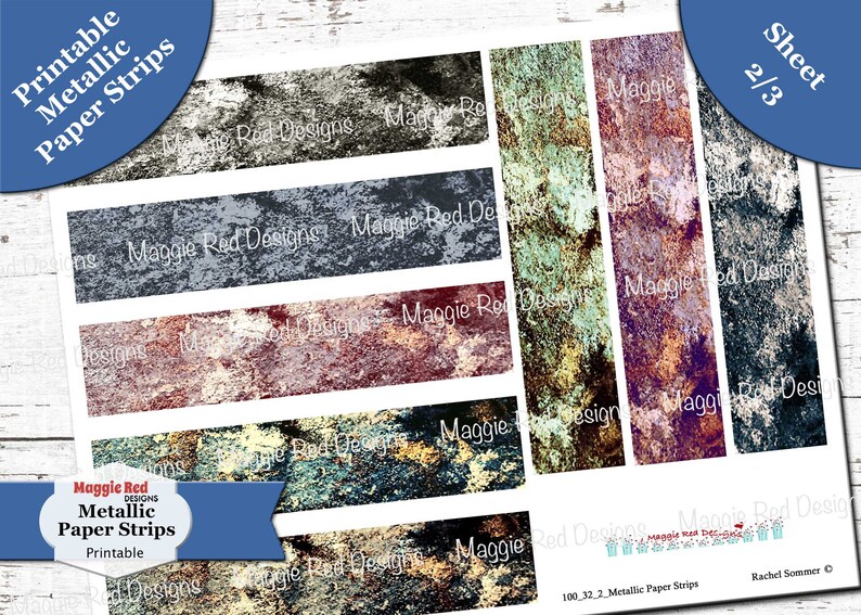 Printable Metallic Paper Strips Cylinder Bead Making (PDF) Etsy