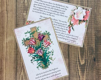 Vintage Christmas Scripture Cards: Nativity Ephemera (Digital Download, PDF)