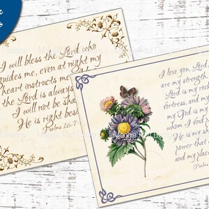 Floral Psalms Junk Journal Kit: Scripture Cards, Tags, Pocket, (PDF) image 6
