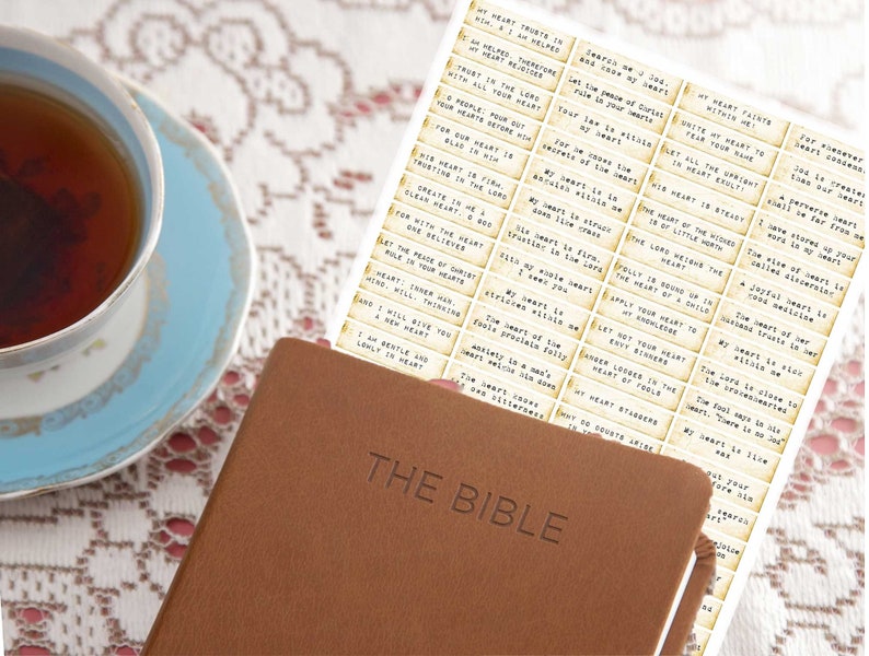 Scripture Stickers, Vintage Ephemera, Bible Journaling Printable, Cheap Scrapbook Supplies, Card Embellishments, Junk Journal, Digital, PDF image 4